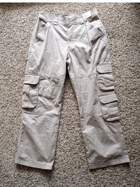 Abercrombie & Fitch Women's High Rise Relaxed Cargo Pant Tan Size Large 32
